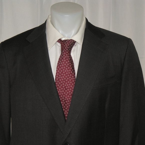 Martin Greenfield Bespoke Solid Charcoal Gray Two Button Sport Coat 44R - Picture 3 of 11